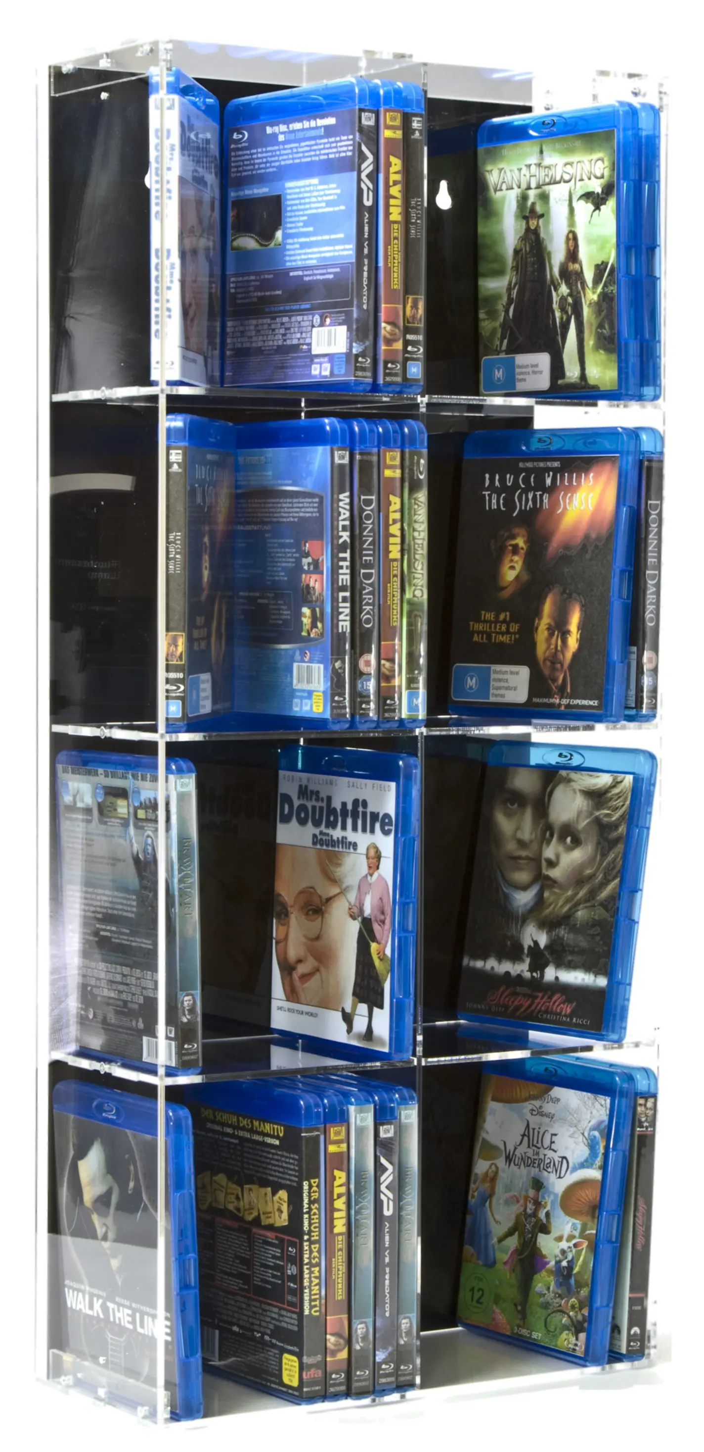 Blu-ray Modulregal 2-spaltig, 33,5 x 75 cm, Rückwand: schwarz