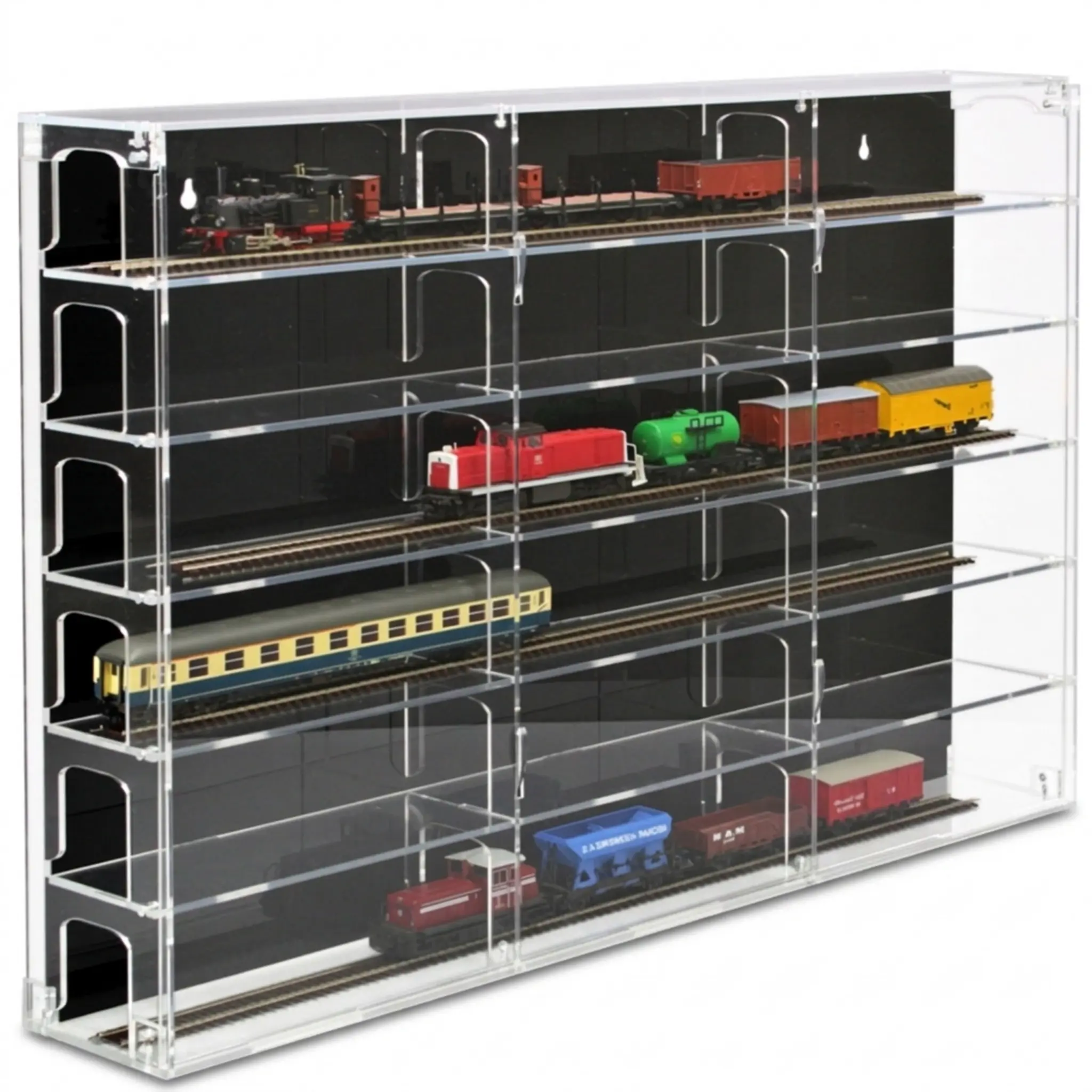Modellbahnvitrine H0 Modul, Rückwand: schwarz, links offen