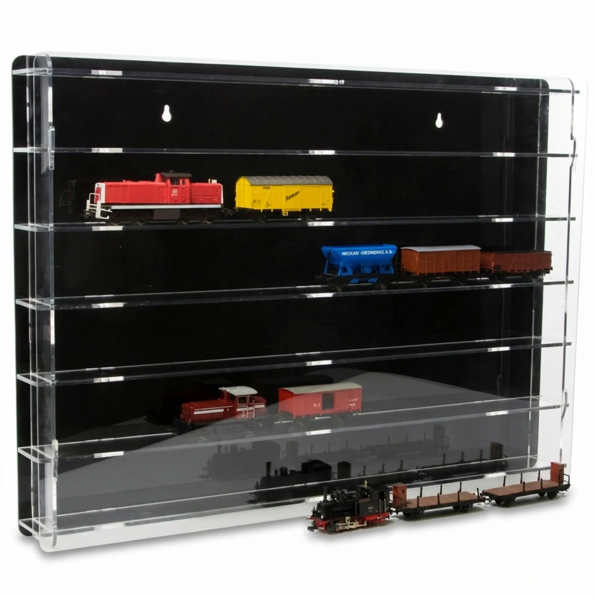 Modellbahnvitrine H0, Rückwand: schwarz