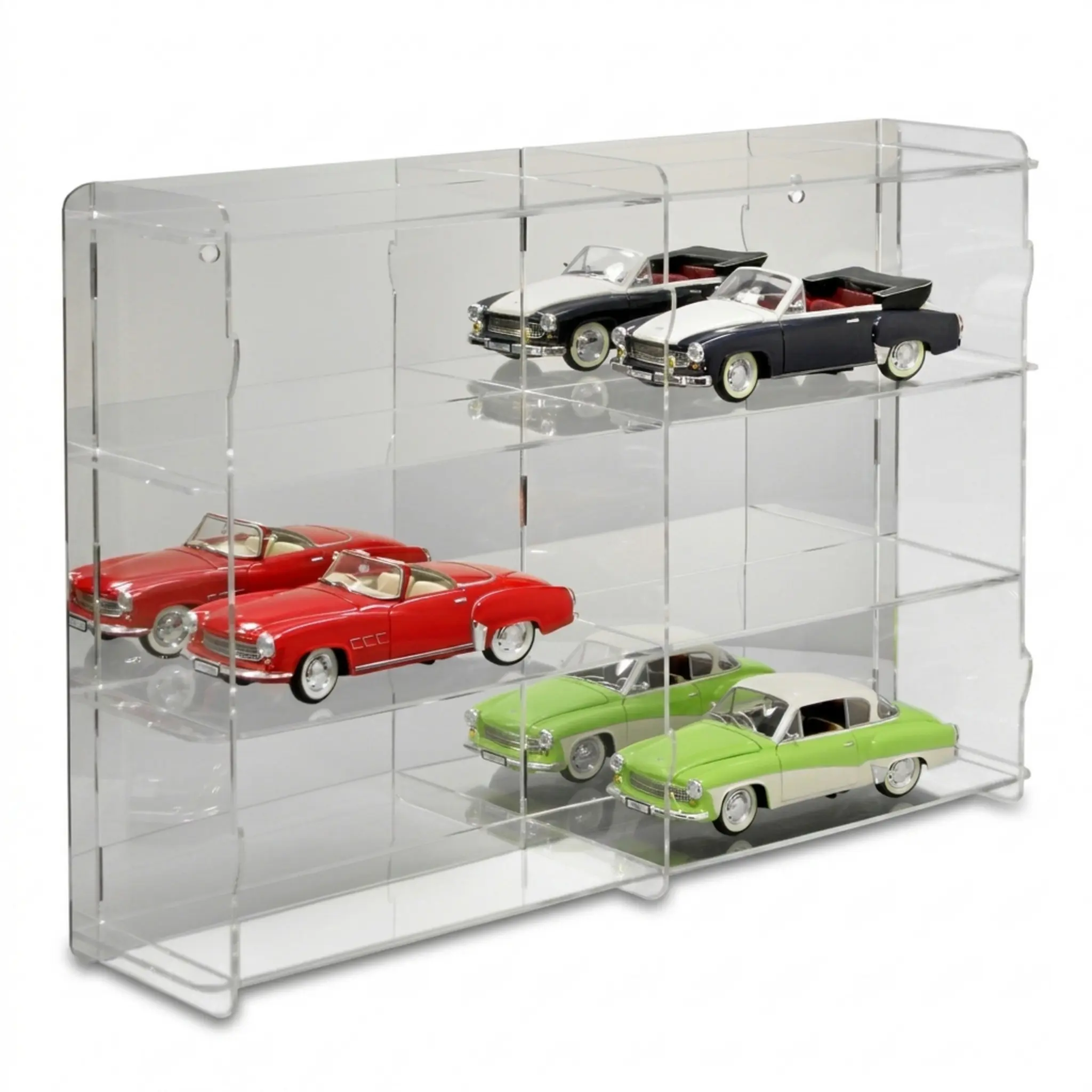 Modellautovitrine 1:18, Rückwand: verspiegelt