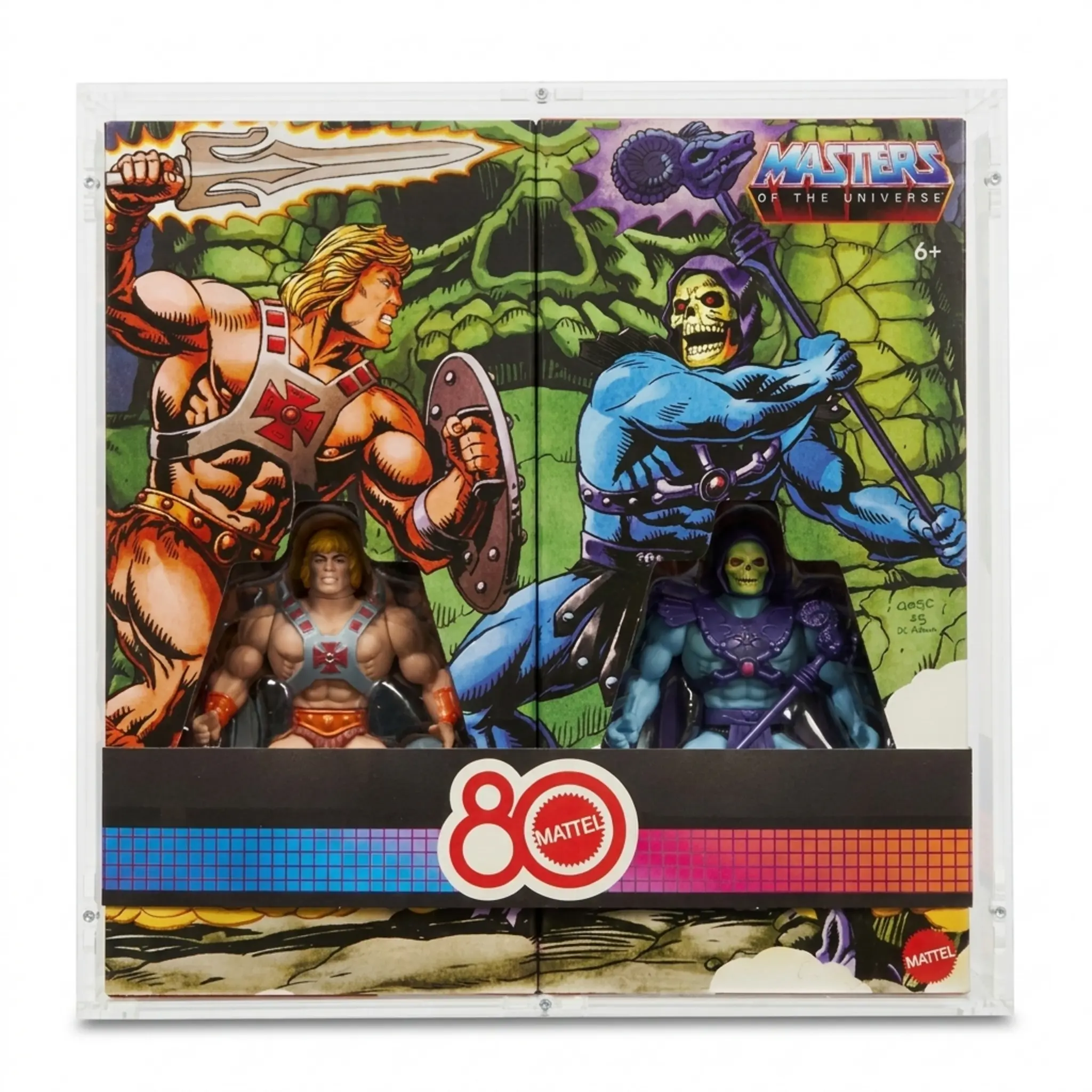 MotUO Origins - He-Man & Skeletor 80TH Retro Two Pack Case - B32,5 x T7,5 x H32,5 - Keine Rahmen ode