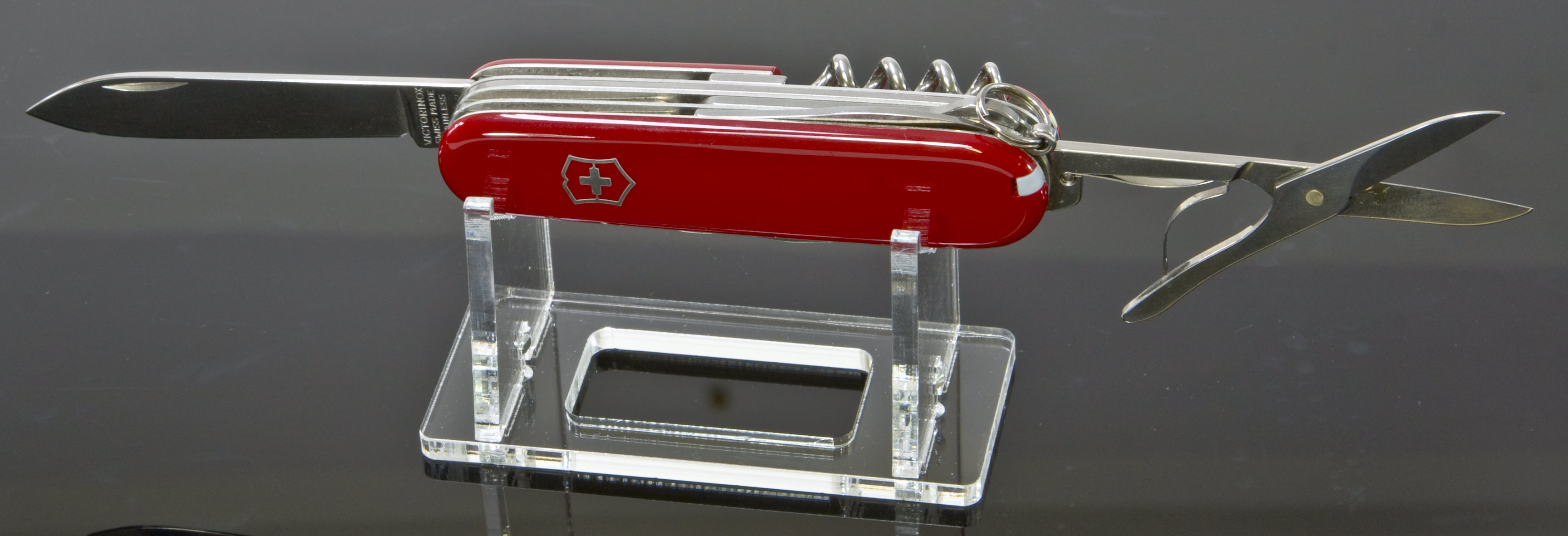 Taschenmesser-Ständer aus transparentem Acrylglas
