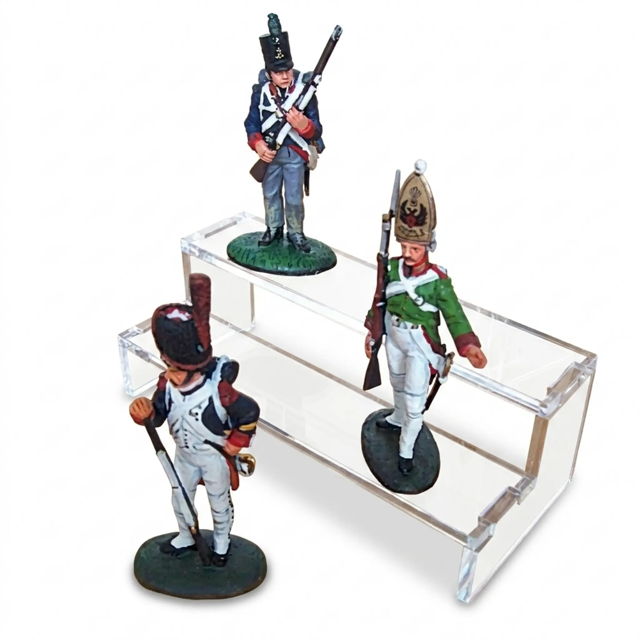 Zinnfiguren Vitrine mit Podesten einspaltig