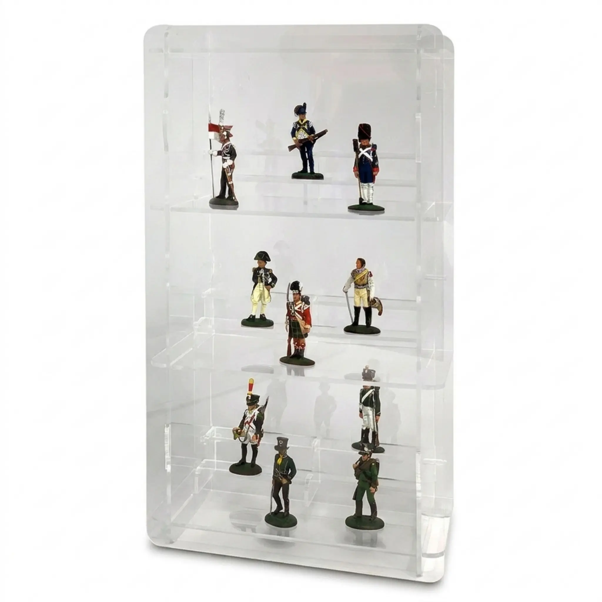 Zinnfiguren Vitrine mit Podesten einspaltig
