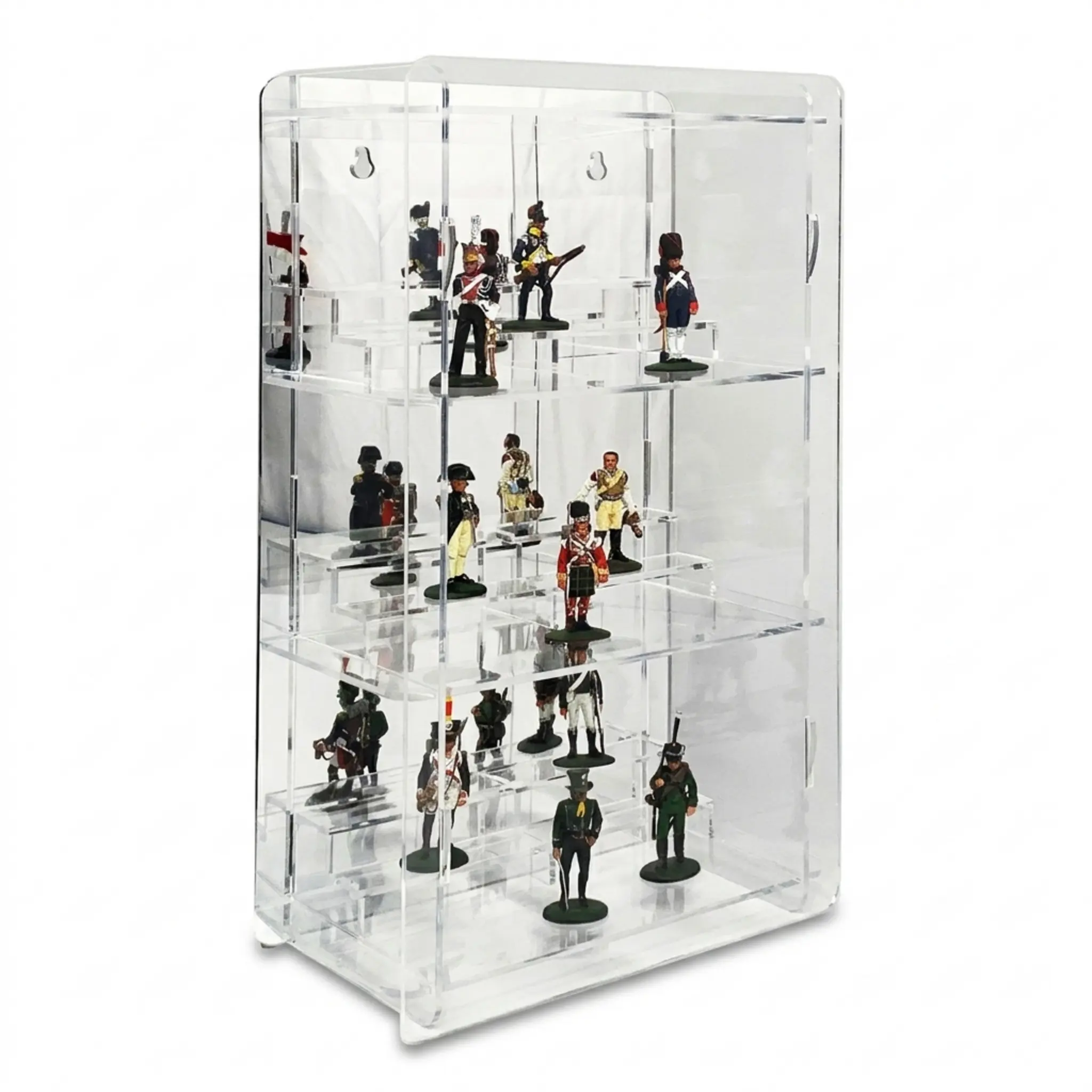 Zinnfiguren Vitrine mit Podesten einspaltig