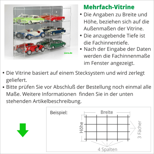 Mehrfachvitrine nach Maß