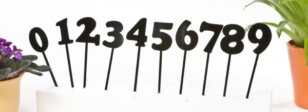 Zahlen-Stecker schwarz: 0 bis 9