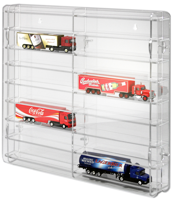SORA Modellvitrine mit transparenter Rückwand für 1:87 Modellautos und Trucks 